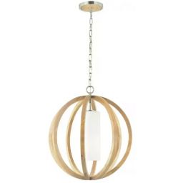 Elstead Lighting Allier lampa wisząca 1x60 W drewno FE-ALLIER-P-S-LW