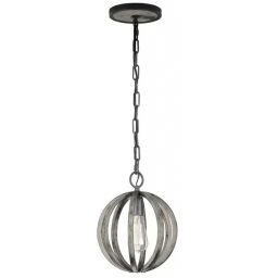 Elstead Lighting Allier lampa wisząca 1x60 W antyczne żelazo, postarzane drewno FE-ALLIER-P-WW
