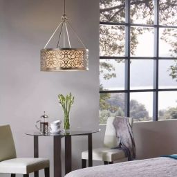 Elstead Lighting Arabesque lampa wisząca 4x60 W srebrna patyna FE-ARABESQUE4