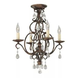 Elstead Lighting Chateau lampa podsufitowa 4x60 W brązowa FE-CHATEAU4