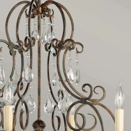 Elstead Lighting Chateau lampa wisząca 6x60 W brązowa FE-CHATEAU6
