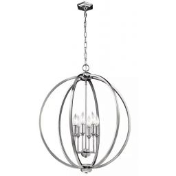 Elstead Lighting Corinne lampa wisząca 6x60 W nikiel FE-CORINNE-6P-L