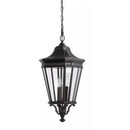 Elstead Lighting Cotswold Lane lampa wisząca zewnętrzna 3x60 W czarna FE-COTSLN8-L-BK