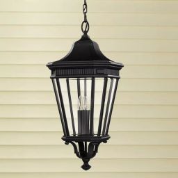 Elstead Lighting Cotswold Lane lampa wisząca zewnętrzna 3x60 W czarna FE-COTSLN8-L-BK