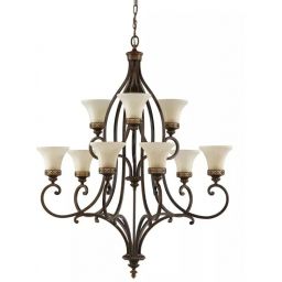 Elstead Lighting Drawing Room lampa wisząca 9x60 W orzech FE-DRAWING-ROOM9