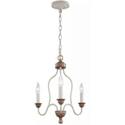 Elstead Lighting Hartsville lampa wisząca 3x40 W biała/drewno FE-HARTSVILLE3