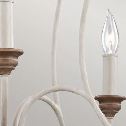 Elstead Lighting Hartsville lampa wisząca 5x40 W biała/drewno FE-HARTSVILLE5