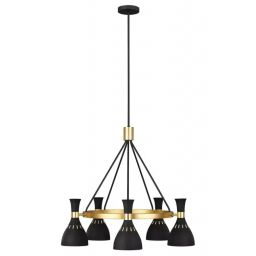 Elstead Lighting Joan lampa wisząca 5x60 W czarna/oksydowany mosiądz FE-JOAN5-MB