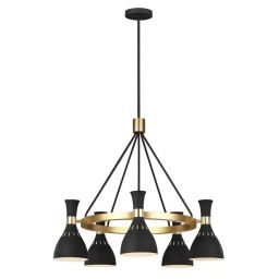 Elstead Lighting Joan lampa wisząca 5x60 W czarna/oksydowany mosiądz FE-JOAN5-MB