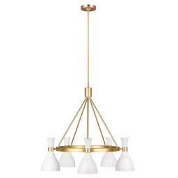 Elstead Lighting Joan lampa wisząca 5x60 W biały mat/oksydowany mosiądz FE-JOAN5-MW