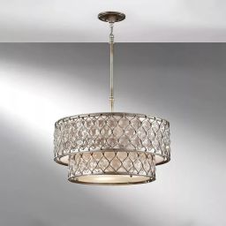 Elstead Lighting Lucia lampa wisząca 6x60 W oksydowane srebro FE-LUCIA-P-E-2TR