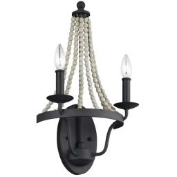 Elstead Lighting Nori kinkiet 2x40 W ciemny postarzany cynk/drewno FE-NORI2-DWZ