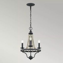 Elstead Lighting Nori lampa wisząca 3x40 W ciemny postarzany cynk/drewno FE-NORI3-DWZ