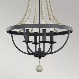 Elstead Lighting Nori lampa wisząca 4x40 W ciemny postarzany cynk/drewno FE-NORI4-DWZ