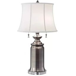 Elstead Lighting Stateroom lampa stołowa 2x60 W biała-antyczny nikiel FE-STATEROOM-TL-AN