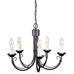 Elstead Lighting Chartwell lampa wisząca 5x60 W czarna CH5-BLACK