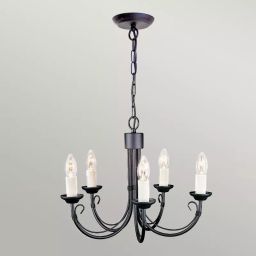 Elstead Lighting Chartwell lampa wisząca 5x60 W czarna CH5-BLACK
