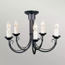 Elstead Lighting Chartwell lampa wisząca 5x60 W czarna CH5-BLACK