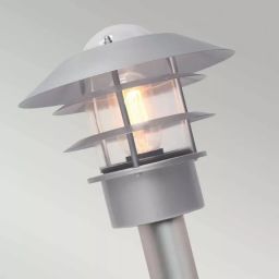 Elstead Lighting Helsingor lampa stojąca zewnętrzna 1x60 W srebrna HELSINGOR-BOL-SL
