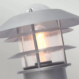 Elstead Lighting Helsingor lampa stojąca zewnętrzna 1x60 W srebrna HELSINGOR-PED
