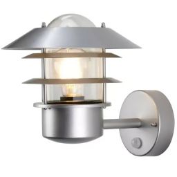 Elstead Lighting Helsingor kinkiet zewnętrzny 1x60 W z czujnikiem ruchu srebrny HELSINGOR-PIR