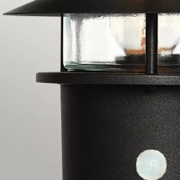 Elstead Lighting Helsingor lampa stojąca zewnętrzna 1x60 W z czujnikiem ruchu czarna HELSINGOR-PIR-PED-BK