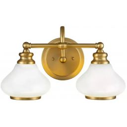 Elstead Lighting Ainsley kinkiet 2x3 W szczotkowany mosiądz HK-AINSLEY2-BATH-BB