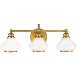 Elstead Lighting Ainsley kinkiet 3x3 W szczotkowany mosiądz HK-AINSLEY3-BATH-BB