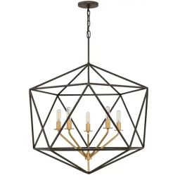 Elstead Lighting Astrid lampa wisząca 5x60 W złota-brązowa HK-ASTRID-5P