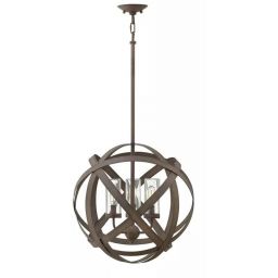 Elstead Lighting Carson lampa wisząca zewnętrzna 3x40 W żelazo HK-CARSON-3P