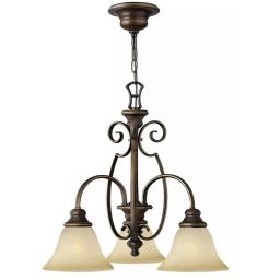 Elstead Lighting Cello lampa wisząca 3x60 W brązowa HK-CELLO3