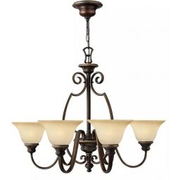 Elstead Lighting Cello lampa wisząca 6x60 W brązowa HK-CELLO6