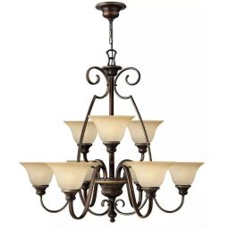Elstead Lighting Cello lampa wisząca 9x60 W brązowa HK-CELLO9