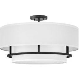 Elstead Lighting Graham lampa wisząca 4x40 W biała-czarna HK-GRAHAM-L-BK
