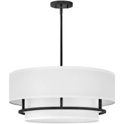 Elstead Lighting Graham lampa wisząca 4x40 W biała-czarna HK-GRAHAM-L-BK