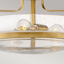 Elstead Lighting Harper lampa podsufitowa 3x60 W stary mosiądz-przezroczysta HK-HARPER-SFM-HB-CS