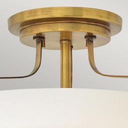 Elstead Lighting Harper lampa podsufitowa 3x60 W biała-stary mosiądz HK-HARPER-SFS-HB