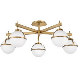 Elstead Lighting Hollis lampa podsufitowa 5x40 W biała-stary mosiądz HK-HOLLIS-5-O-HB