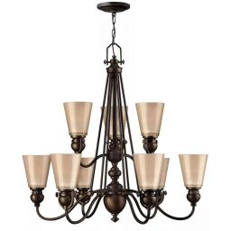 Elstead Lighting Mayflower lampa wisząca 9x60 W brązowa HK-MAYFLOWER9