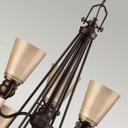 Elstead Lighting Mayflower lampa wisząca 9x60 W brązowa HK-MAYFLOWER9