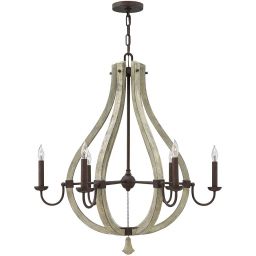 Elstead Lighting Middlefield lampa wisząca 6x60 W rdzawe żelazo HK-MIDDLEFIELD6