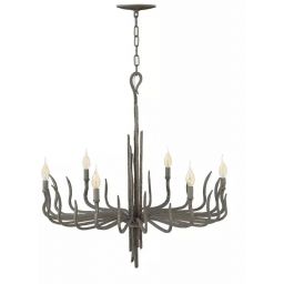 Elstead Lighting Spyre lampa wisząca 6x60 W brązowa HK-SPYRE6C-MMB