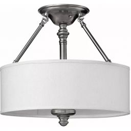 Elstead Lighting Sussex lampa podsufitowa 3x60 W nikiel HK-SUSSEX-SF