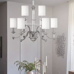 Elstead Lighting Sussex lampa wisząca 9x40 W nikiel HK-SUSSEX9