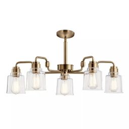 Elstead Lighting Aivian lampa wisząca 5x60 W mosiądz KL-AIVIAN5-WBR