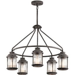 Elstead Lighting Ashland Bay lampa wisząca 5x60 W postarzany cynk KL-ASHLANDBAY-5P