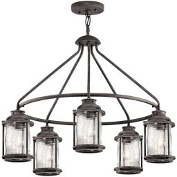 Elstead Lighting Ashland Bay lampa wisząca 5x60 W postarzany cynk KL-ASHLANDBAY-5P