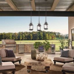 Elstead Lighting Ashland Bay lampa wisząca 1x60 W postarzany cynk KL-ASHLANDBAY8-S