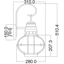 Elstead Lighting Bridge Point kinkiet zewnętrzny 1x60 W mosiądz KL-BRIDGEPOINT-L-NBR
