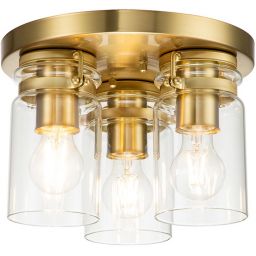 Elstead Lighting Brinley lampa podsufitowa 3x60 W szczotkowany mosiądz KL-BRINLEY-F-BB